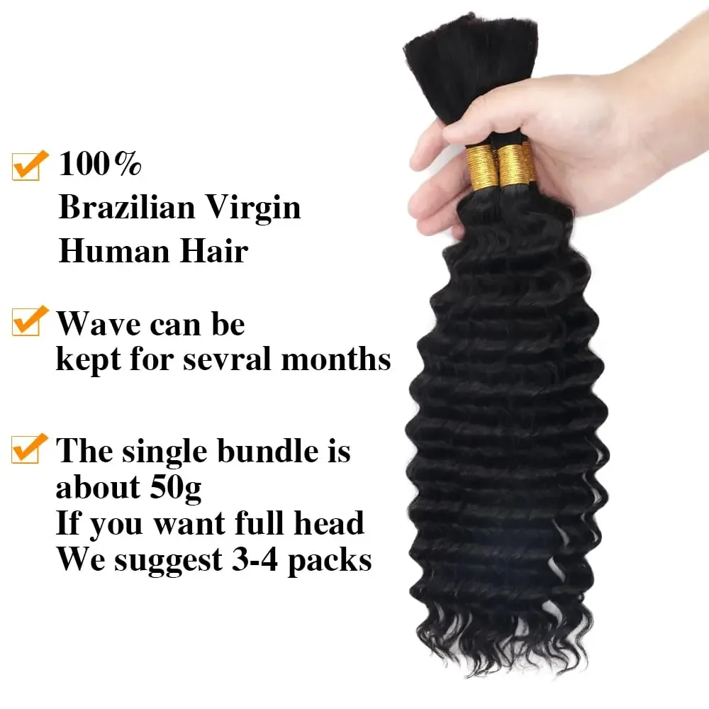 Diepe Watergolf Maagdelijke Bulk Menselijk Haar Voor Vlechten Onbewerkte Extensions Braziliaans Remy Haar_voghion.com