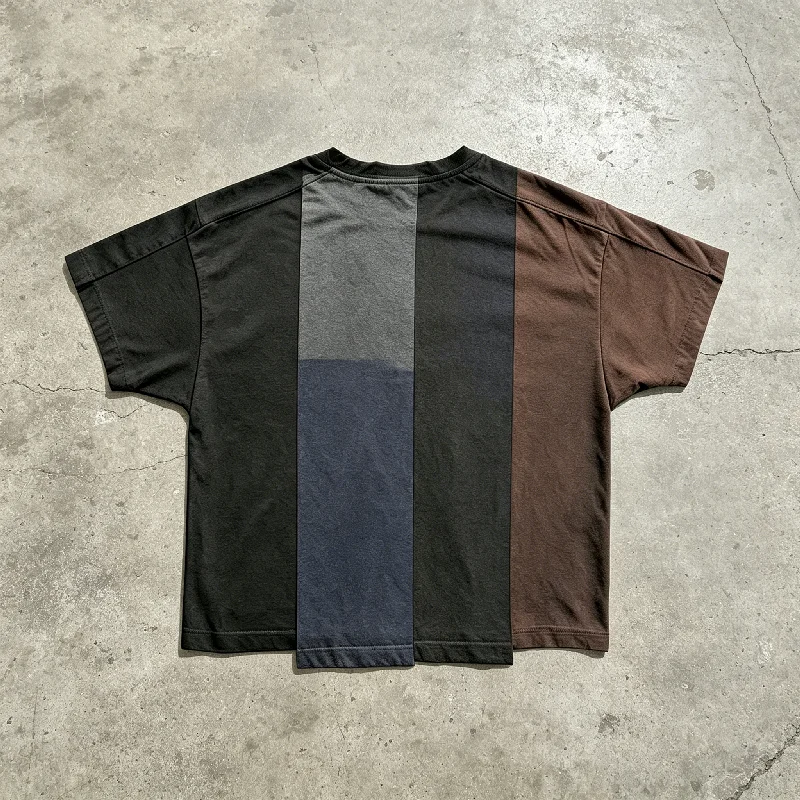 OEM Streetwear Men 100% Cotton Heavyweight Patchwork Loose Fit Anti Pilling Print Custom Embroidery Luxury T Shirt gallery 2
