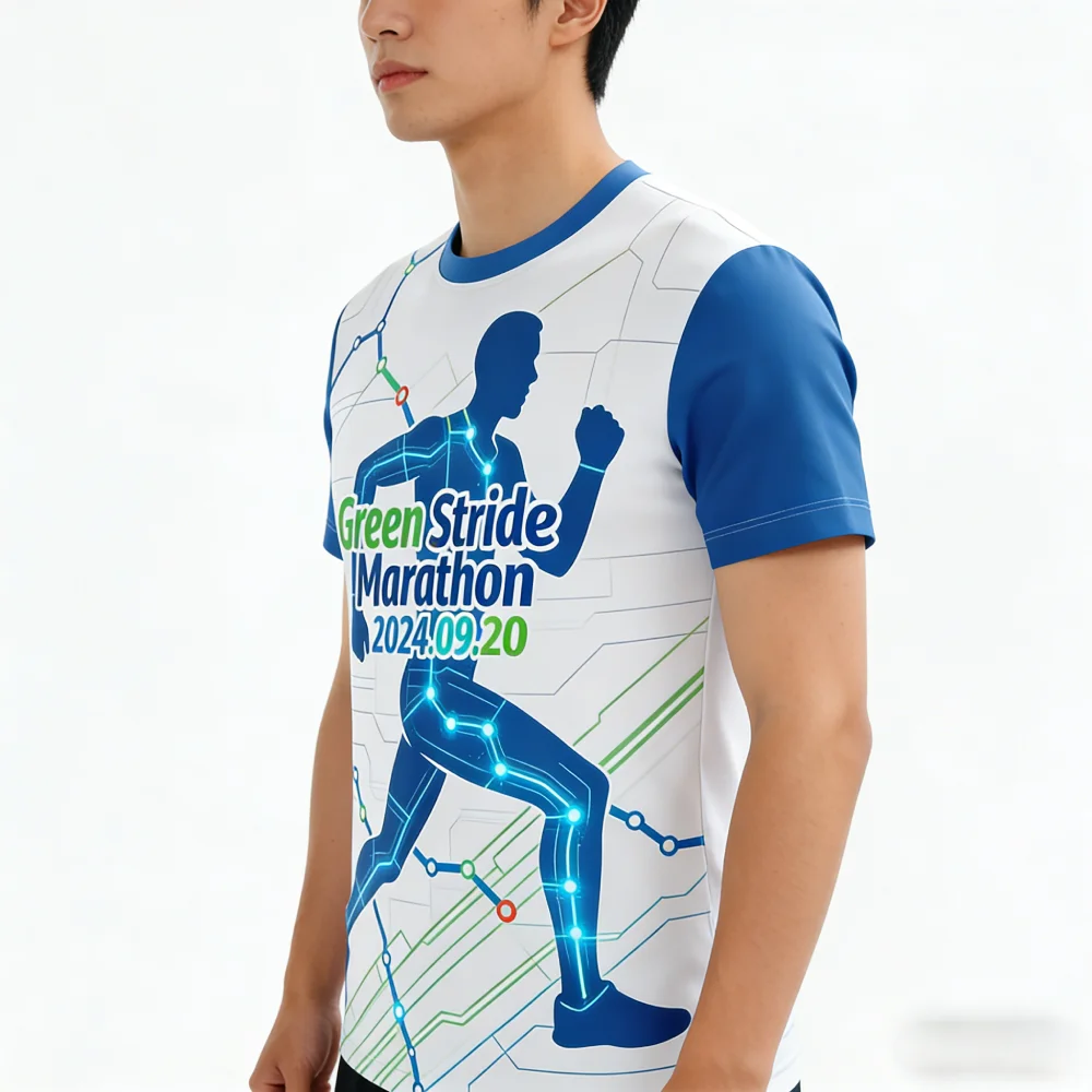 High Performance Knitted Dry Fit Race Shirts 5K 10K Marathon Custom Logo Quick Dry Running T-shirts Sports Wear