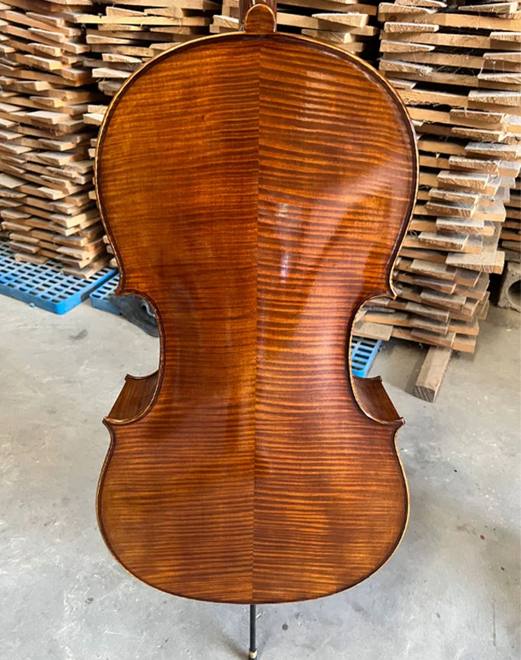 1/2 Size Student Cello - Handmade Spruce Top With Case, Bow & Rosin (Maple Back)