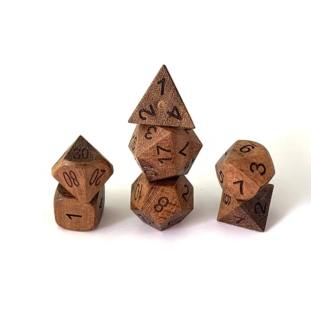 Custom Dungeon and Dragon Polyhedral Dice Wood