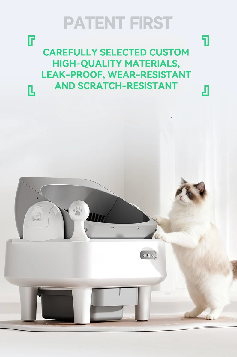 Extra Large Open Smart Cat Litter Box with Dual Negative Ion Deodorizer Automatic Self-Cleaning Anti-Splash Cat Litter Tray factory
