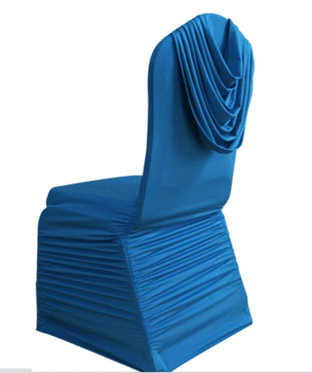 Wholesale Elegant White Back Ruffled Spandex Stretch Chair Covers For