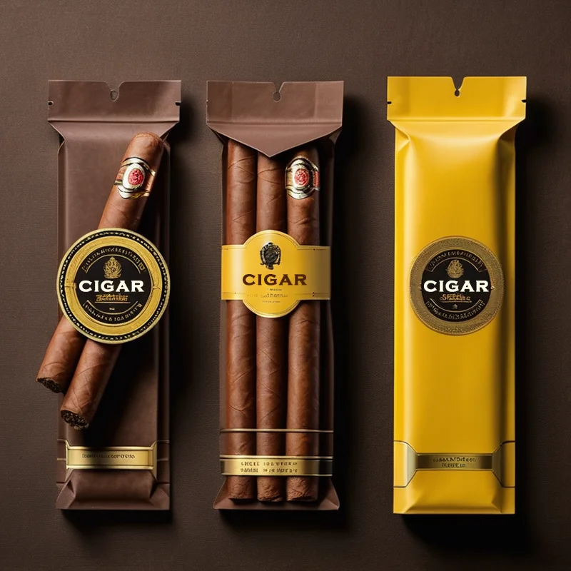 Custom Printing Moisturizing Packaging Pouches Plastic Hand Rolling Smoking Accessories Tobacco Ziplock Resealable Cigar Bag