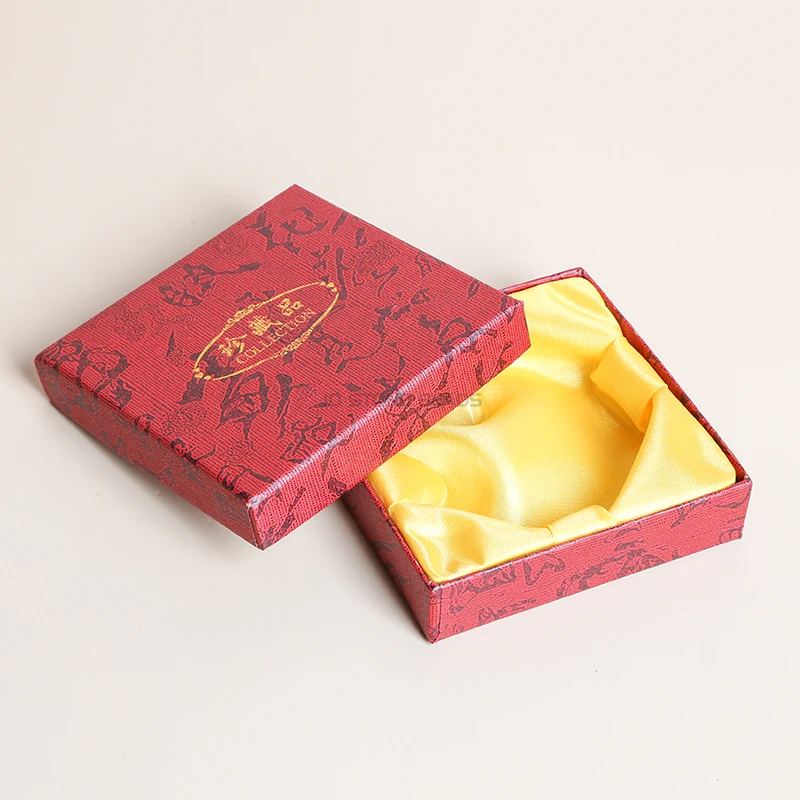 JD Wholesale Custom Logo Printing Red Flannel Ring Earring Necklace Jewelry Packaging Box Jewelry Gifts Carton Box