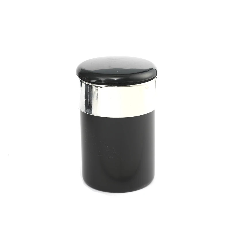 Оптовая продажа, Yiwu, портативная пепельница для сигар с ABS-металлическим логотипом на заказ, автомобильная светодиодная пепельница с зажигалками