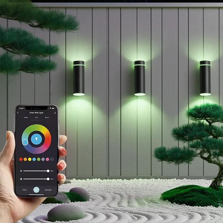 Smart Wifi up and Down LED Wall Lamp Tuya App Dimmable RGBCW Color Changing 20W Waterproof IP65 Outdoor Pool Enclosure Lighting