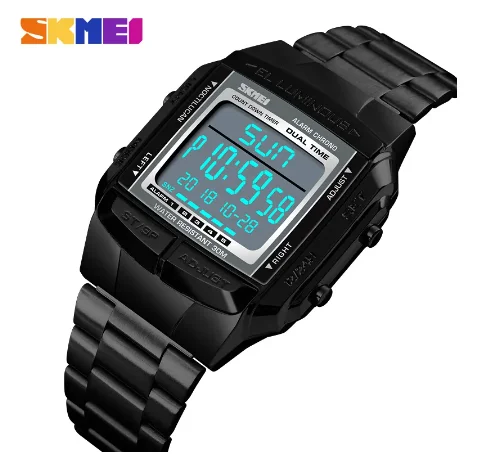 SKMEI Cinturino In Resina Da Uomo Grande Display Digitale Orologio - Foto 5