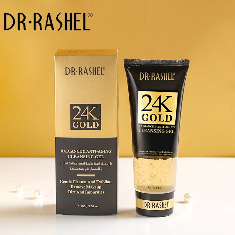 DR RASHEL Deep Cleansing Moisturizing Anti Aging 24K Gold Exfoliating Whitening Facial Peeling Cleansing Gel 100ml