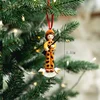 Leopard print gunner girl - resin keychain