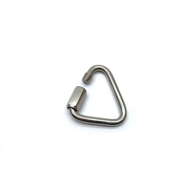 Camping Outdoor Carabiner Stainless Steel Climbing Triangle Quick Link Locking Carabiner Hanging Hook Buckle Hiking Multi Tool