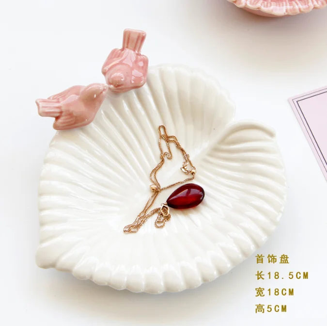 Small Ceramic Jewelry Holder Ring Holder Jewelry Storage Plate Trinket