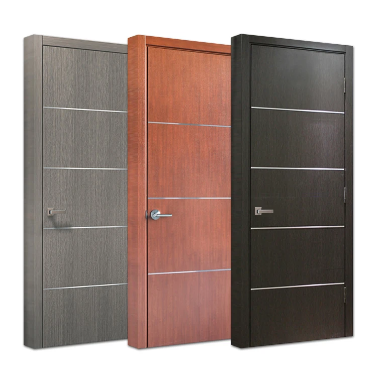 Foshan Factory Customise Modern Indoor Composite Solid Core Wooden Doors Interior Bedroom Melamine Plywood Flush Door