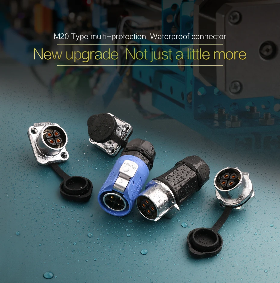 CNLINKO LP20 Waterproof IP68 3pin Power Connector 20A Male Female Panel Plug Socket