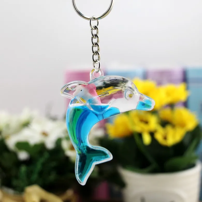 WEVENI Smalto Delfino Portachiavi Oceano Pesce Portachiavi per Le Signore Donna Borsa Auto Portafoglio Charms Gioielli Delfino (Blu