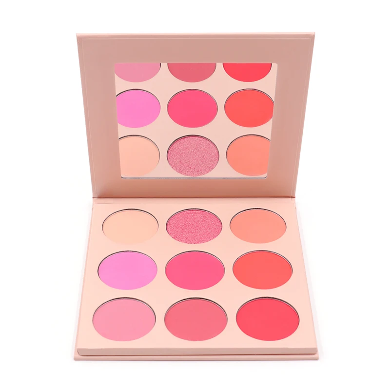 9 Colors Makeup Factory Cosmetics High Pigment Vegan Beauty Powder Blush Palette