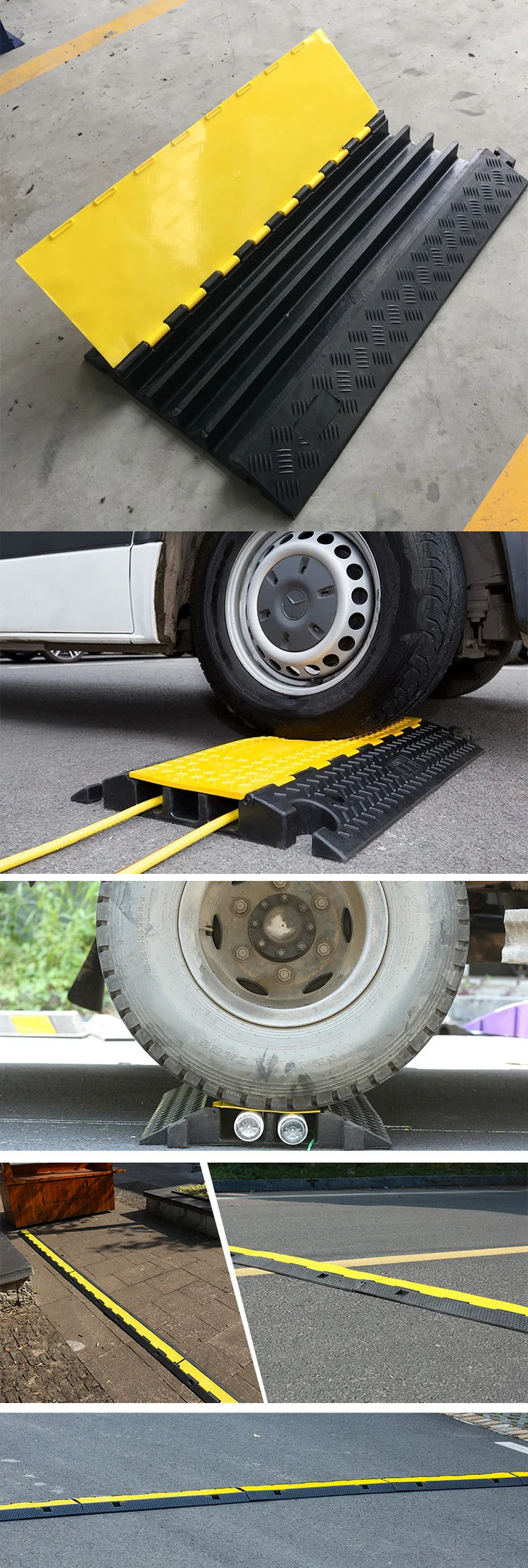 China Manufactured Heavy Duty Mini Rubber Speed Hump Safety Wire Hose Cable Protector with PVC Cover supplier