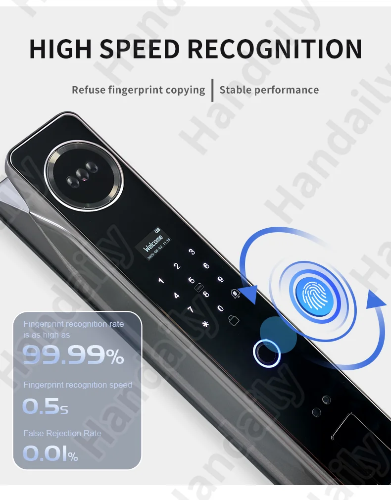 handaily video intercom 3d face authentication fingerprint door lock easy to install tuya smart lock smart home products h26-8