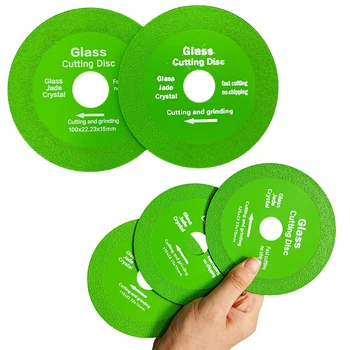 5-Pack 4-1/2 Inch Diamond Glass Cutting Discs For Angle Grinders – 7/8 Arbor, Blue