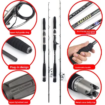 Lurekiller Nearshore Sea Rod Lightweight Iron Plate Straight Gun Handle Boat Rod Guide Ring K Bracket Jigging 1.75 Meters 80-200 – Metal Jig – view 4