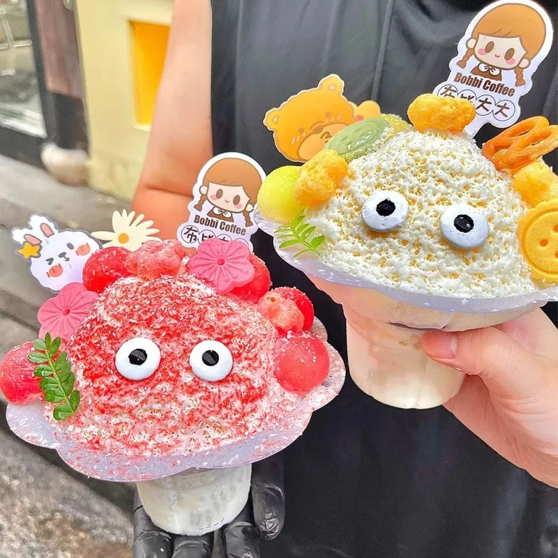 使い捨てプラスチック製かき氷カップ 450ml 花形 かき氷容器 アイス