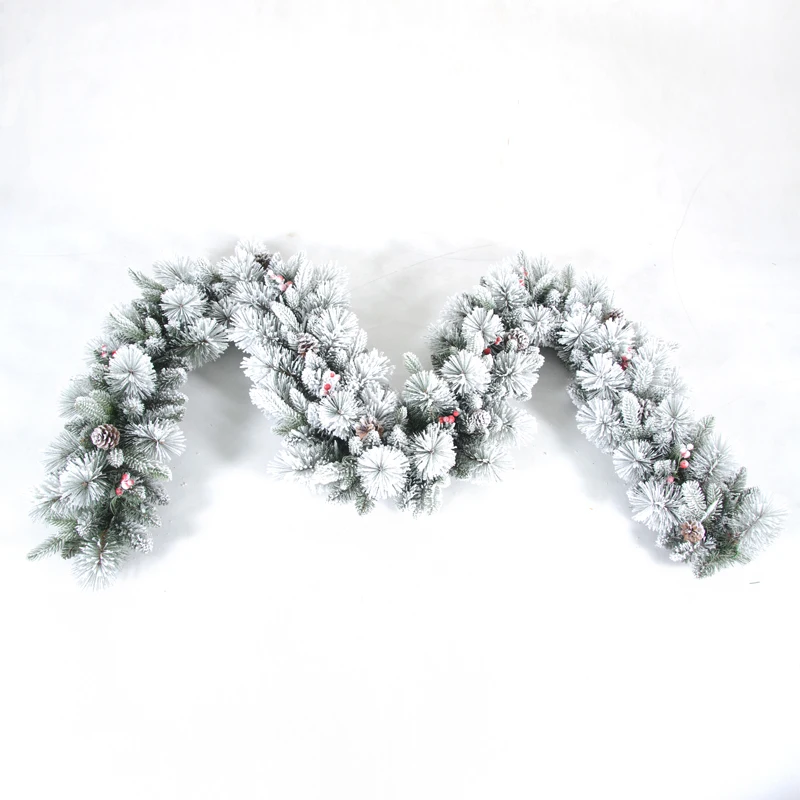 9ft Flocking Decorated Christmas Garland Buy Flocking Christmas