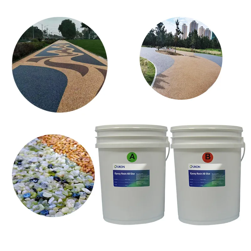 High Permeable AB Epoxy Resin 2:1 Gravel Bonding Surface Pebble Stone Epoxy Floor Flooring for Gravel Driveway Paving