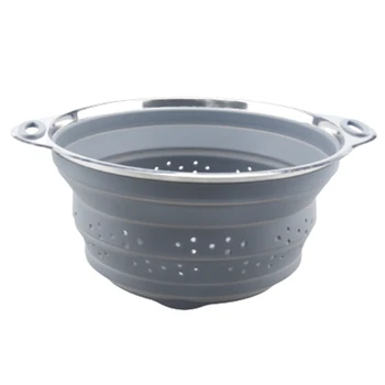 Drain Basket Colander Bpa Free Foldable Basket Strainers Folding Strainer For Draning Fruit Vegetables