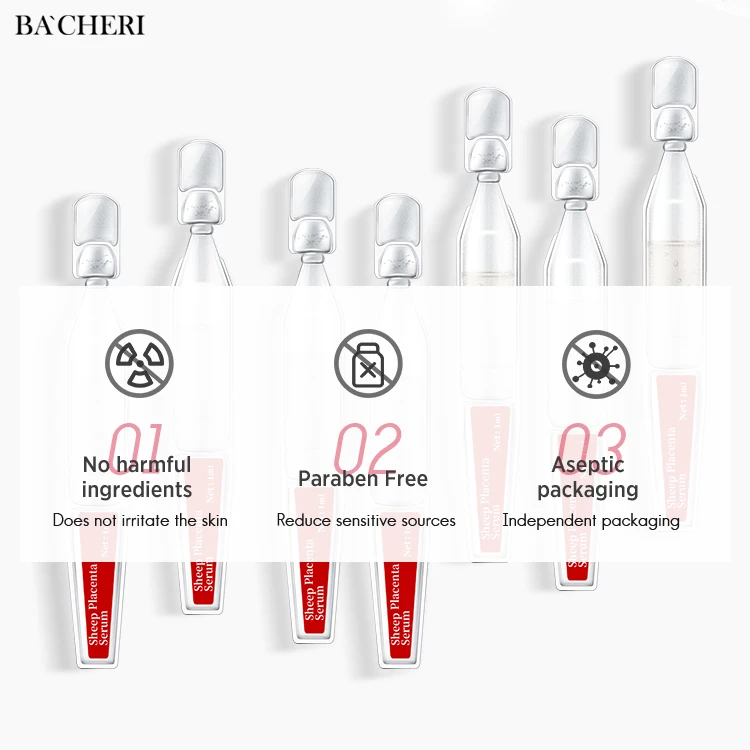 OEM/ODM Wholesale Private Label Skin Care Anti Aging Anti Wrinkle Whitening Moisturizing Liquid Sheep Placenta Ampoule Face