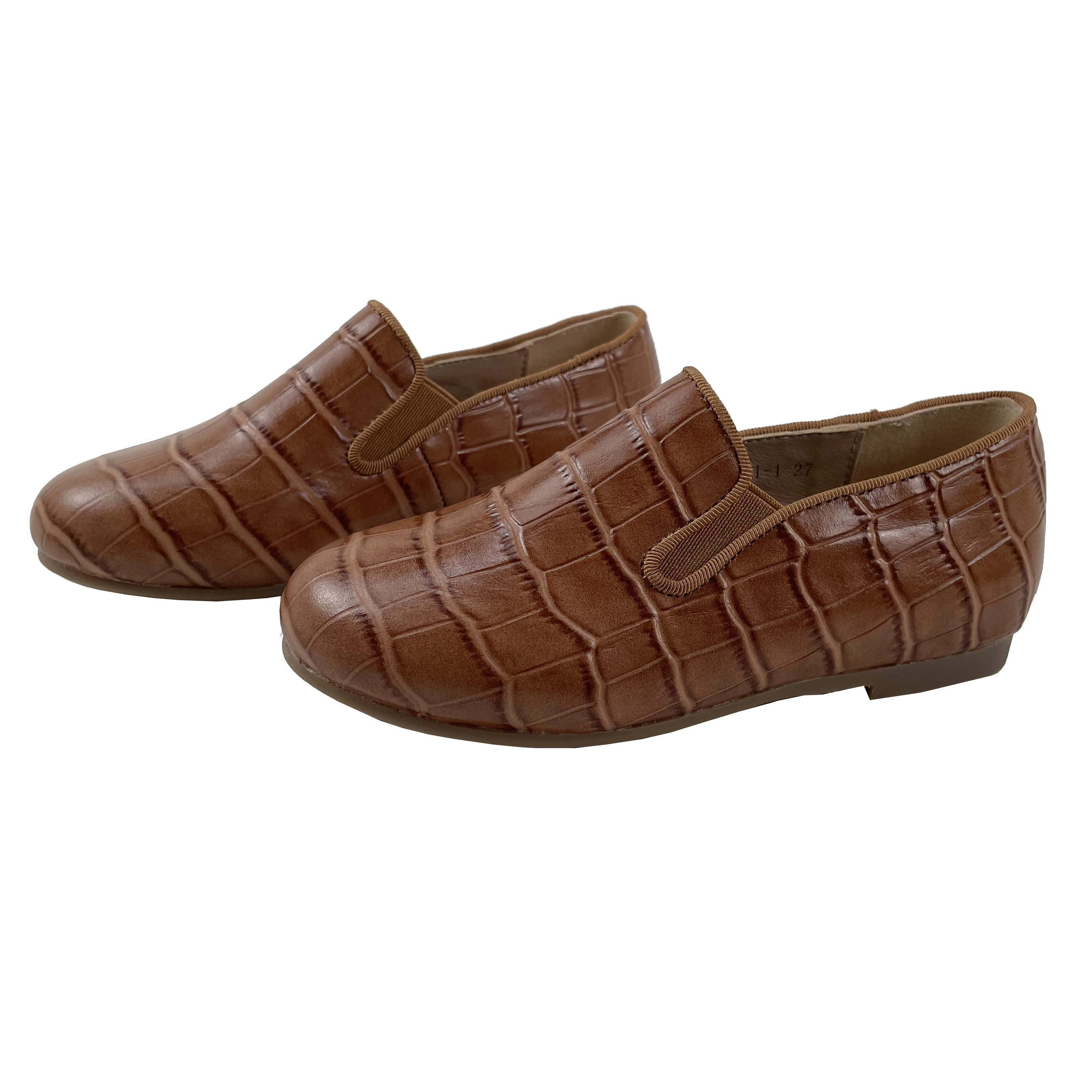 Wholesale Children Leather Cheap Crocodile School Shoes for Girls Brown  Kids Loafers 10 Years Old Boys Shoes New