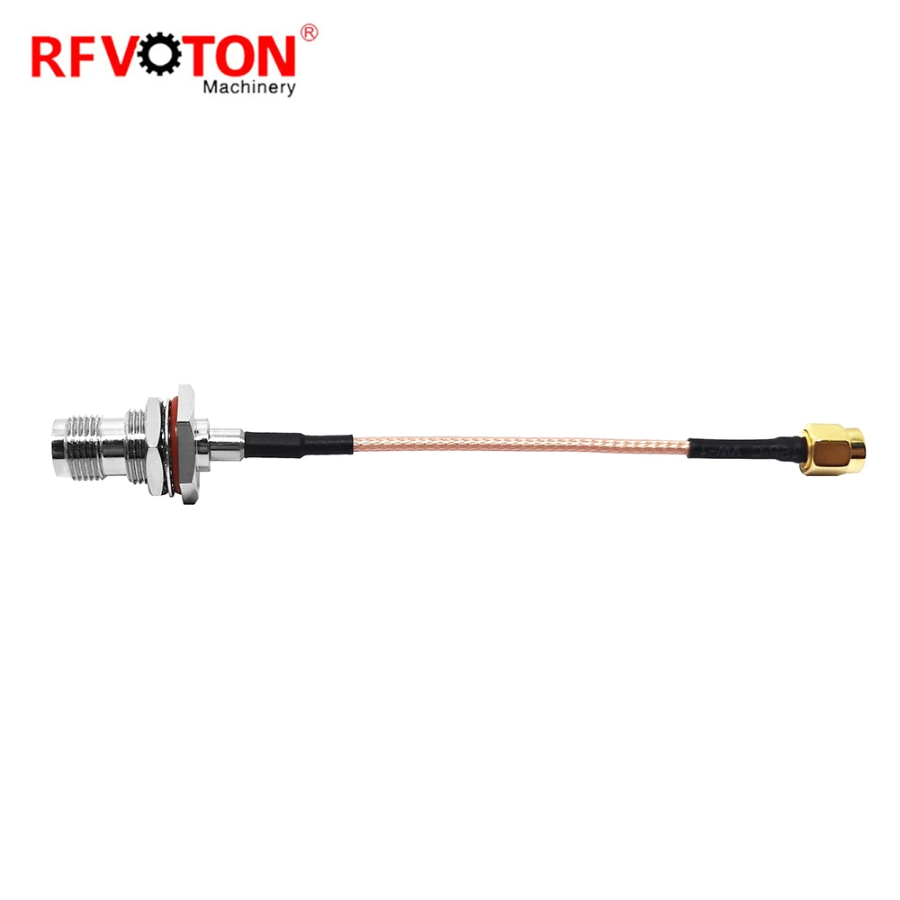 Fabrikneues 50-Ohm-HF-Koaxialkabel mit TNC-Stecker-Buchse für Durchsteckmontage zu SMA-Stecker-Stift für RG316-Antennen, HF-Koaxial-Pigtail- und HF-Koaxial-Verlängerungskabelbaugruppe