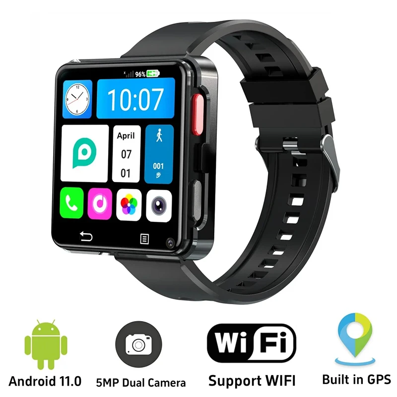 Detachable Mini Phone 4G Internet Smart Watch 2.64Inch Screen Android 5MP Camera 1200Mah Battery Smartwatch for Men (3GB+32GB)