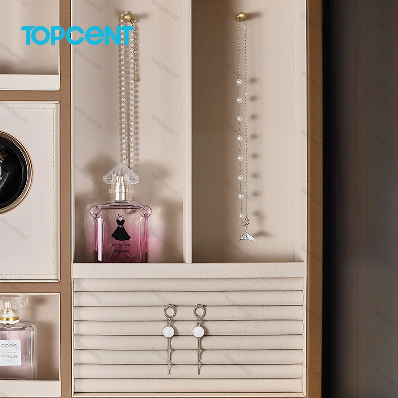 TOPCENT Smart Makeup Table Voice and Touch Control Penteadeira Watch Storage Box Dressing Table With Mirror and Drawers