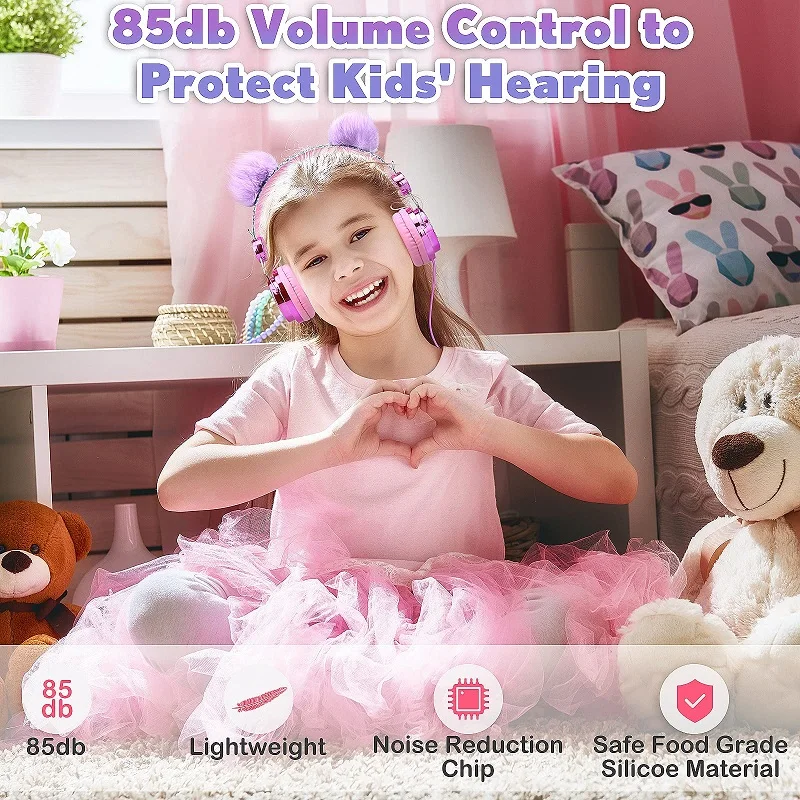 Foldable Overear Kindergartenheadset With Inline Microphone