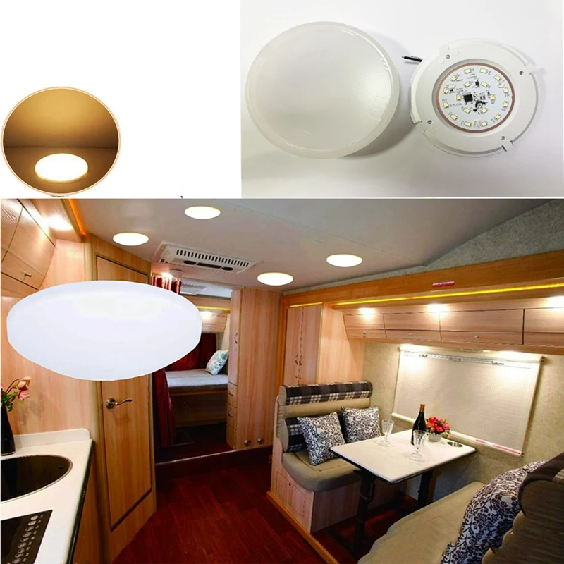 ULITECO 4.5 Inch 12V LED RV Puck Lights – 6-Pack Cool White, Interior Ceiling Dome Lighting