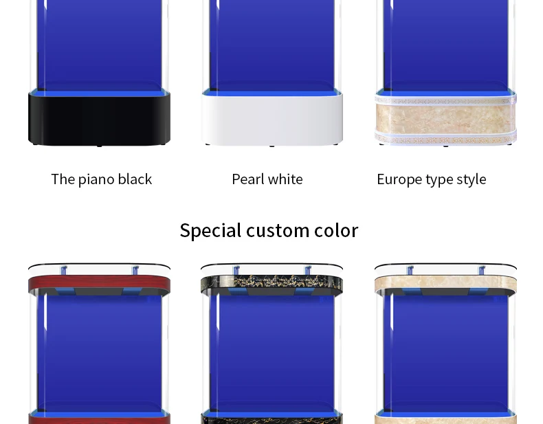 Top Filter Curved Corner Round Ultra White Fiberglass Fish Tank Of