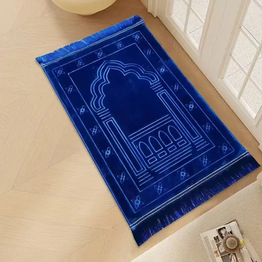 70*110cm Embroidered Raschel Thickened Prayer Rug Export Cross-border Islamic Prayer Mat_voghion.com