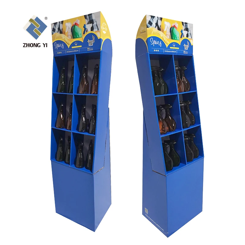 Custom Retail Pos Cardboard Product Floor Display Rack Corrugated Cardboard Display Stand Shelf