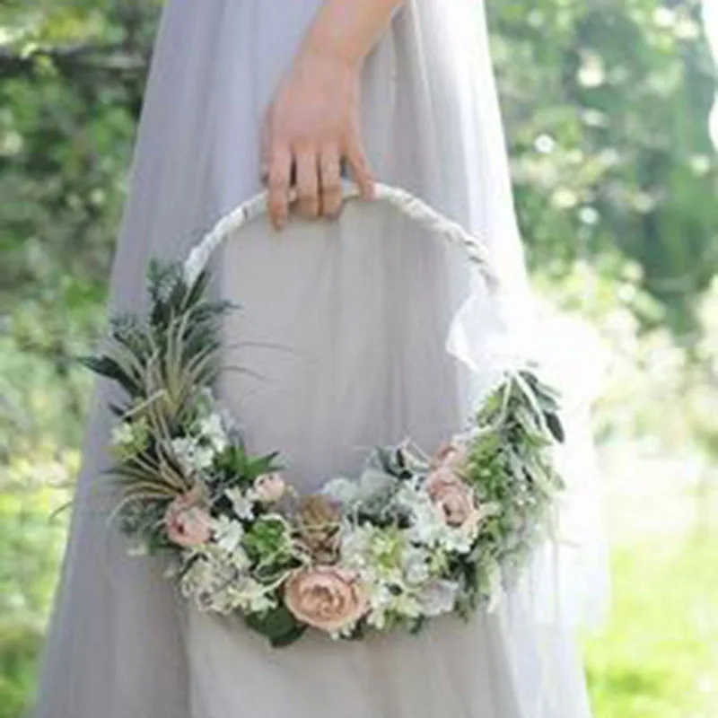Vine Hanging Wedding Party Metal Floral Hoop Frame Flower Ring Wreath