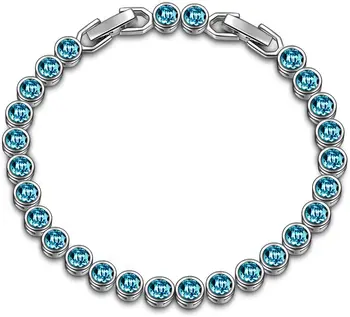 Hermosa Austria Crystal Bracelets Round Link Round Bracelets 925 Sterling silver Bracelets for Women Jewelry