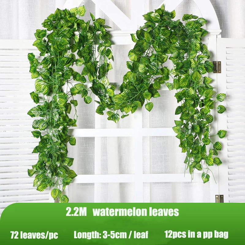 1/2/3/4/6/12Pcs 2.2 Meters Fake Ivy/Vines Leaves Artificial Ivy