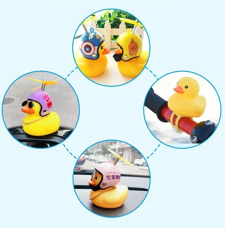 Мотоциклетный шлем с рогом желтой утки