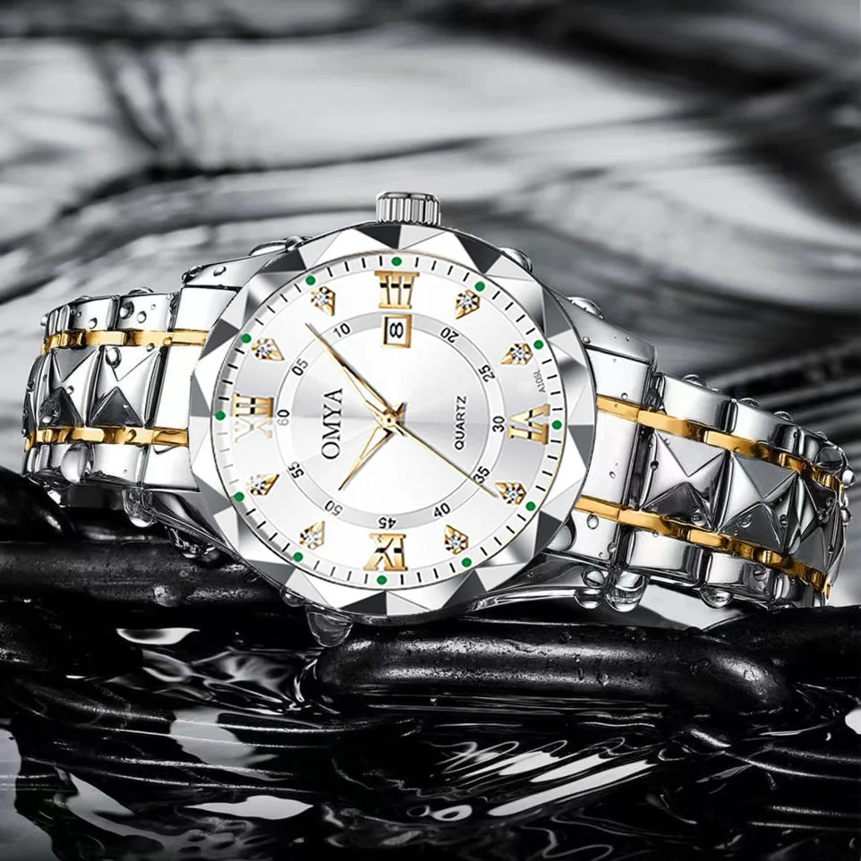 OMYA Top Brand Woman Watch Ladies Watch Steel Strap Luminous Sport  Wristwatch Water Resistant Watches for Women Reloj Mujer