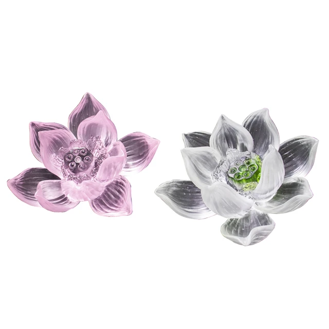 High Quality Simple Lotus Design Crystal Glass Incense Holder For Home Study Decoration