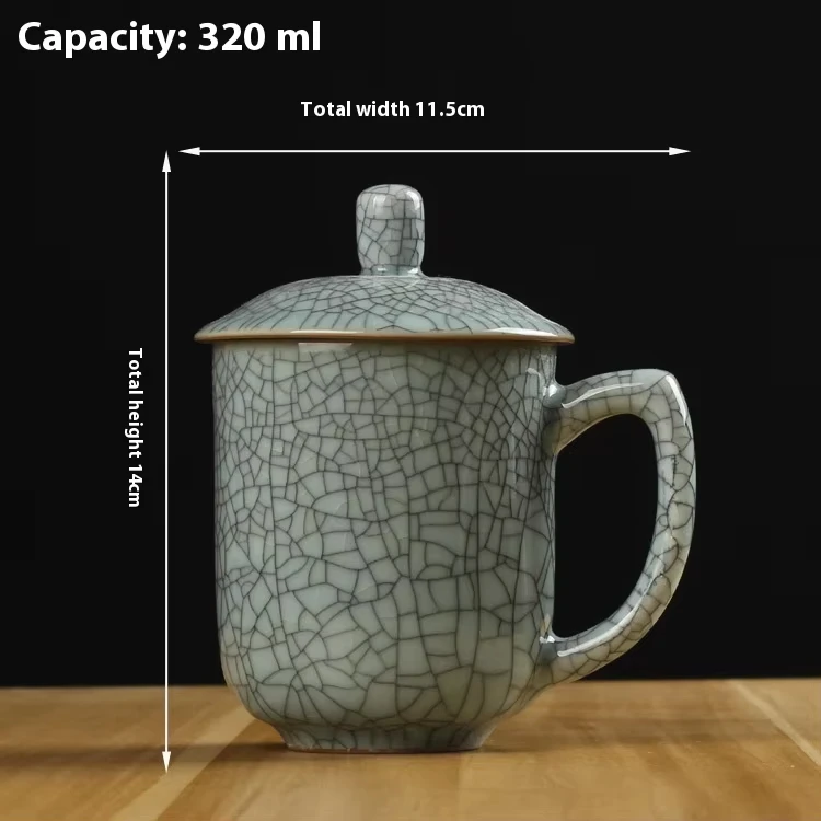 product longquan celadon plum ceramic cup ice cracked design customizable water customized drinking tea cup for hotel office home use-4