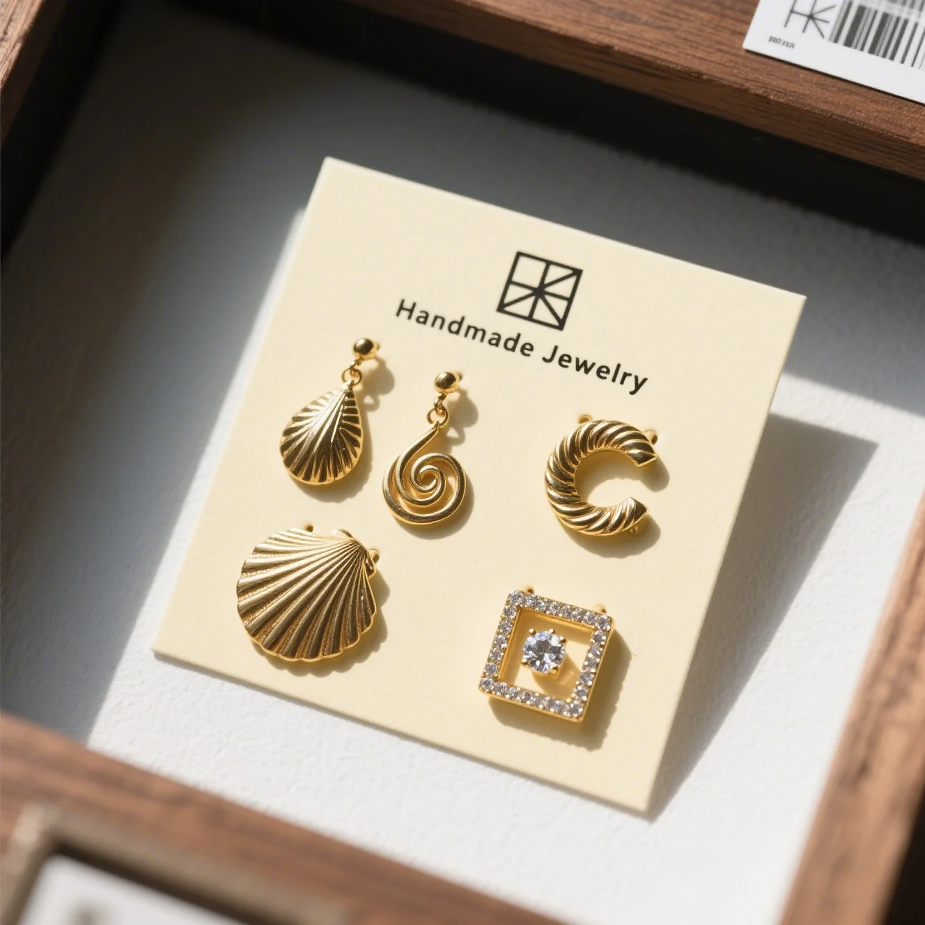 Earrings Card Wholesale Custom Packaging Jewelry Card Kraft Paper Logo Display Card