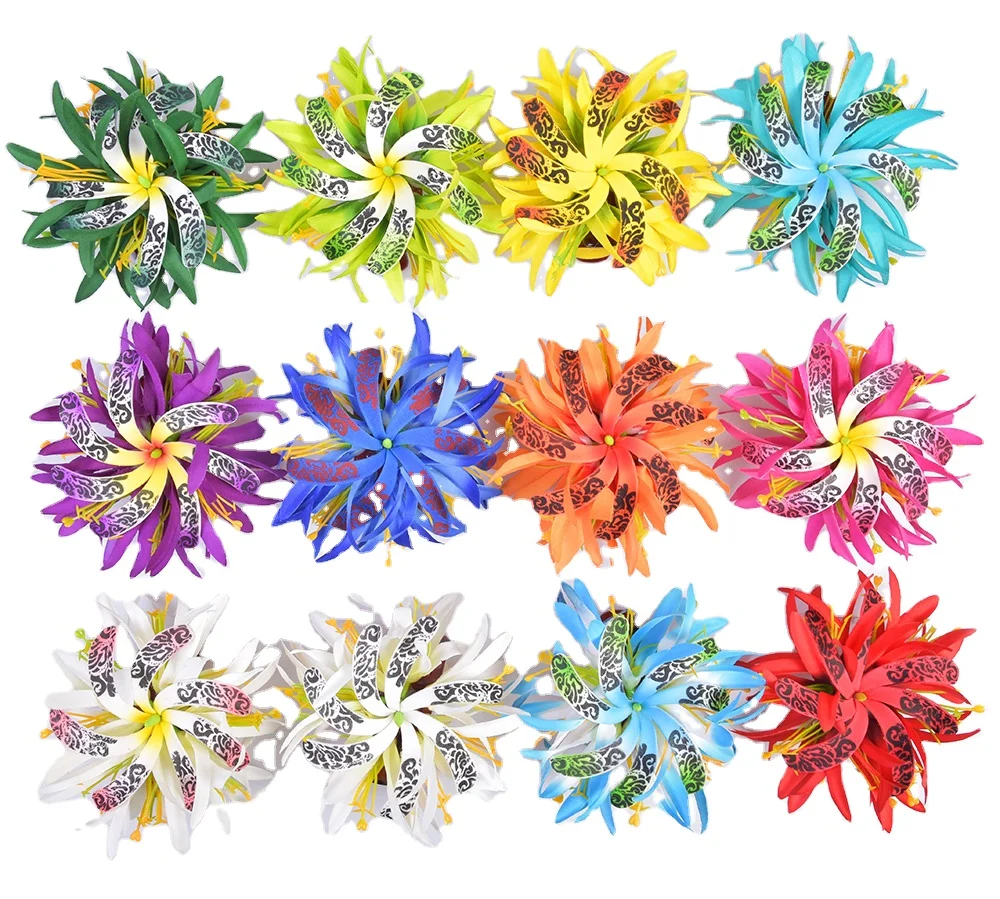 Заводской поставщик HC00042 14 видов цветов 15 см детская одежда из искусственного вельвета гименокаллис волосы коготь W пены Tiare с Гавайскими цветами вечерние головные