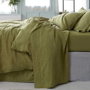 Linen Full Sheets Set 100% Stonewashed French Linen Bed Sheets Deep Pocket Sheets 4 Pieces Natural Flax Bedding Set