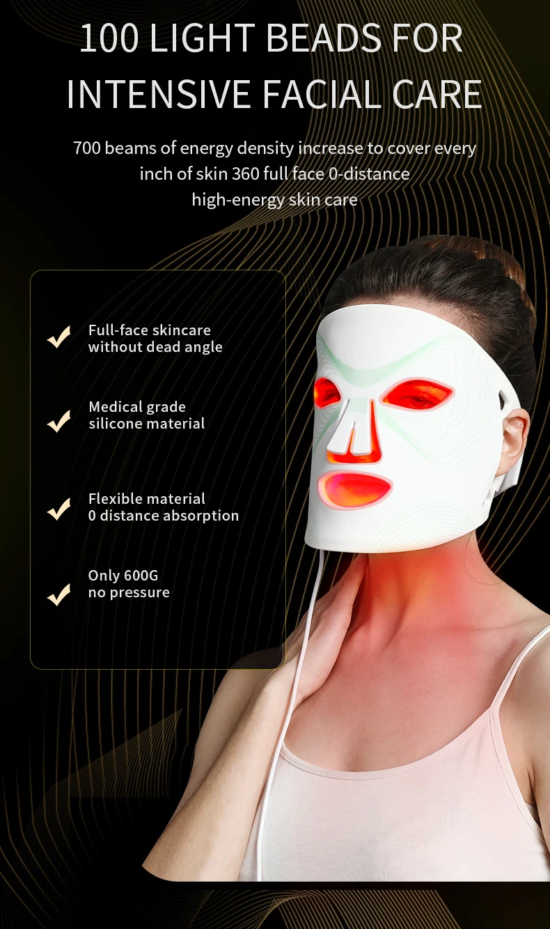 Contour Flexible Led Red Light Face Beauty Led Facial Therapy Mask 