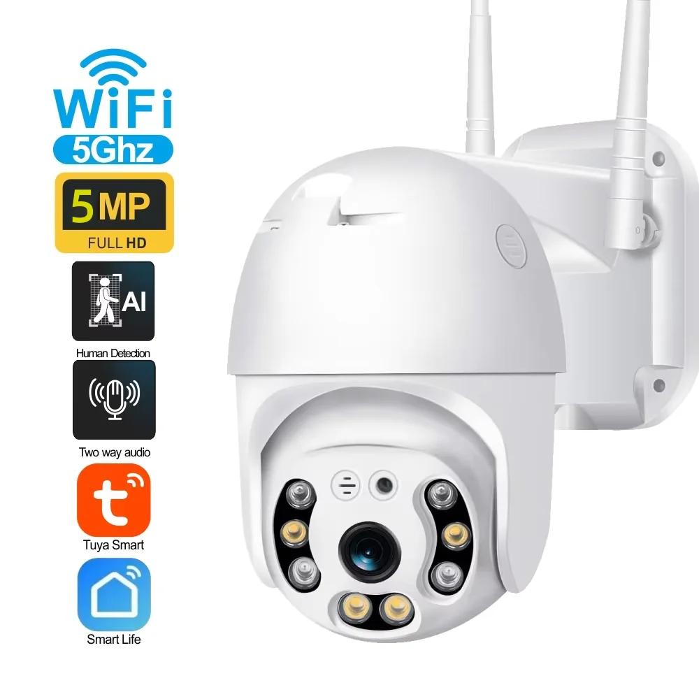 Caméra De Surveillance WiFi 1080p Avec Objectif Fisheye 180° - Compatible Tuya Smart Life